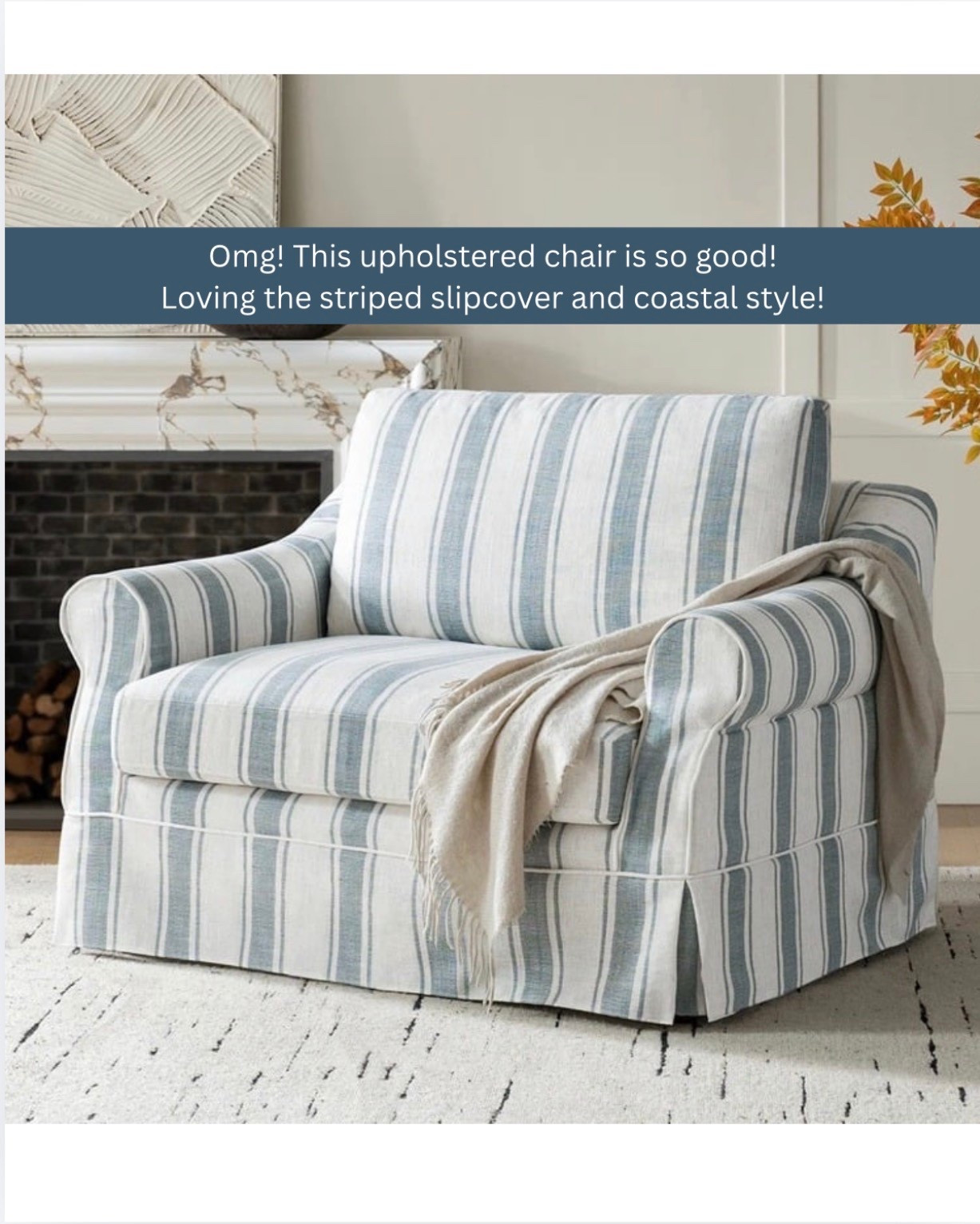 Say hello to your new favorite reading chair 🤍 This oversized blue and white striped upholstered armchair is such a stunning coastal statement piece. The classic stripe pattern and the oversized silhouette check every single box. Style it in your living room, your bedroom, or a cozy reading nook and watch it completely transform the space. Linked below! @Wayfair 



#LTKU #LTKSaleAlert #LTKHome