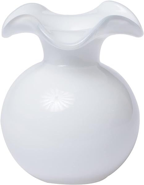 Vietri Italian Hibiscus Mouthblown Glassware Vase Collection (Bud, White) | Amazon (US)