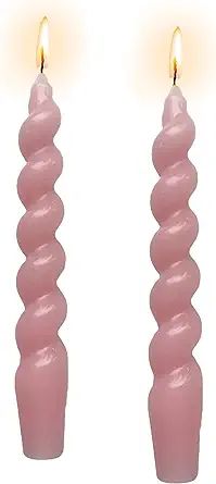 Spiral Taper Candle Pink Candlesticks, 7 INCH Short Twisted Candlestick Smokeless Tapered Candles... | Amazon (US)