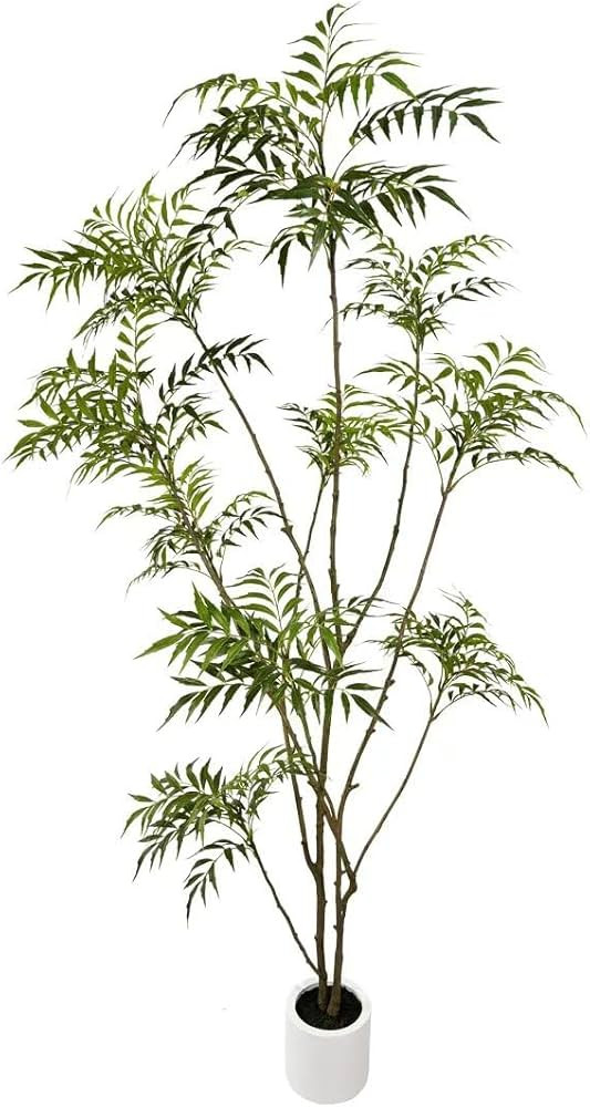 Artificial Mahonia fortunei Tree 82in Tall Fake Trees for Indoor, Large Mahonia fortunei Plants w... | Amazon (US)