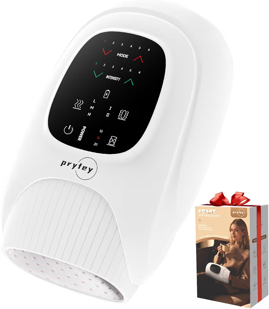 Hand Massager with Heat and Compression, Hand Massage with 2 Vibration 6 Modes 6 Intensities, Ele... | Amazon (US)