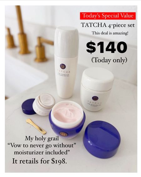 Today’s Special Value @qvc TATCHA The Classic 4-Piece Face and Eye Skincare Ritual $139.98 🙌🏼 First time customers use code HELLO20 for $20 off $40+ and second time customers save $10 off $25+ with code HELLO10. Our favorite moisturizer included in this set of 4 bestselling products! ✨ #ad #loveqvc 

#LTKOver40 #LTKBeauty #LTKSaleAlert