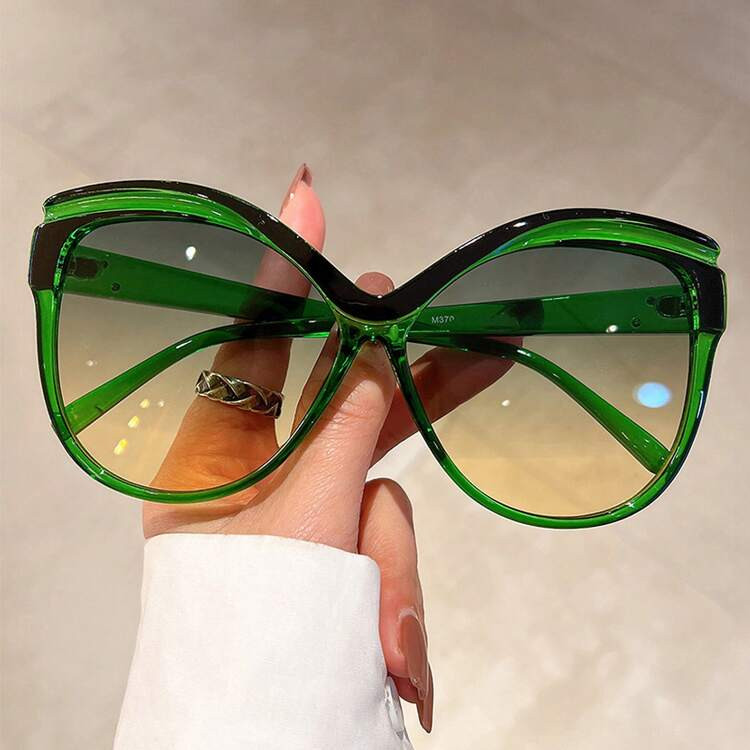 Xiaohong Same Style Fashion High-End Large Frame Butterfly Frame Sunglasses European And American Street Style Slimming UV Protection Sunglasses | SHEIN