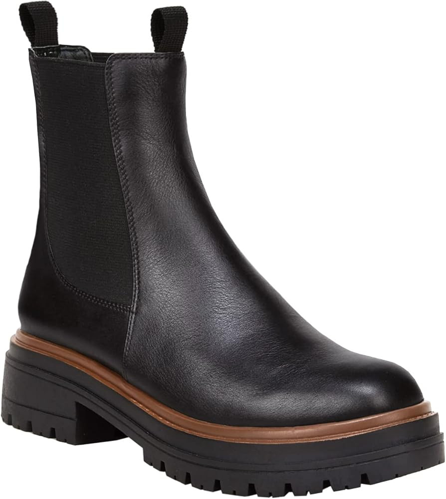 Women's Platform Ankle Boots Lug Sole Chunky Chelsea Boots Non-slip Block Heeled Slip-on Combat F... | Amazon (US)