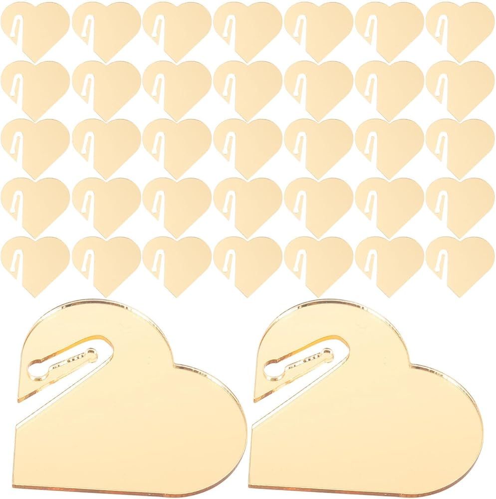 Labels 50pcs Acrylic Drink Tags Heart Shaped Wine Charms Champagne Glass Marker Love Wine Glass C... | Amazon (US)