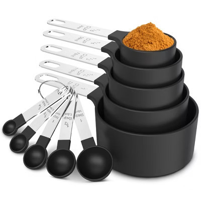 Cheer Collection 10-Piece Measuring Cups & Spoons Set – Stainless Steel Handles, Nesting Design, Dishwasher Safe, BPA-Free | Target