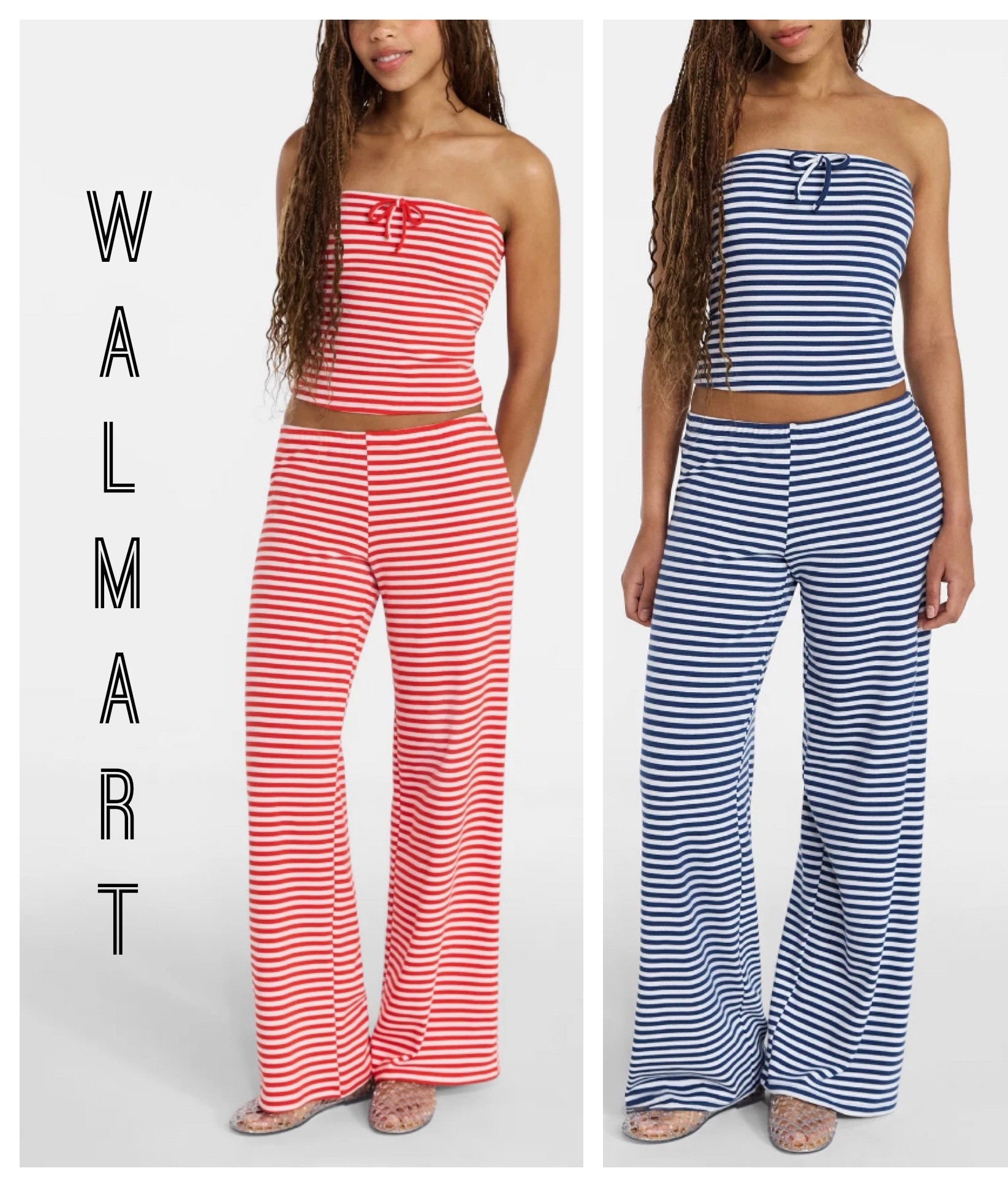 No Boundaries Striped Tube Top and Pants Set