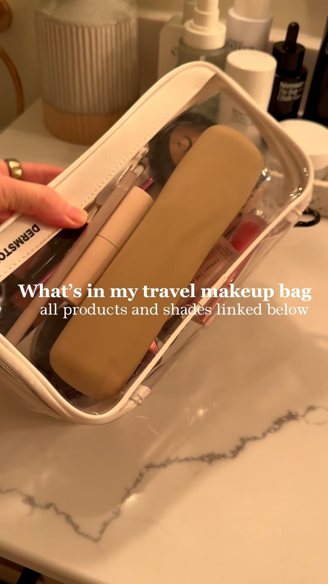 What’s in my makeup bag - Travel Edition 💋 ✈️ 

Links to exact product and shade below ⬇️ 

#packwithme #makeupbag #travel #makeupproducts #sephorafavorites #sale #saie #summerfridays #lawless #westmanatelier #hourglass #kosas #travelsize #minis #cleanbeauty

#LTKBeauty #LTKgrwm #LTKTravel