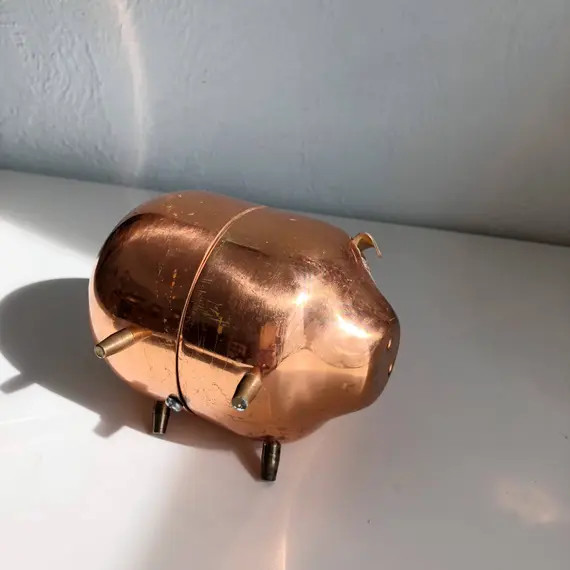Vintage copper piggy bank, vintage copper bank, copper piggy decor, vintage nursery decor, vintage s | Etsy (US)