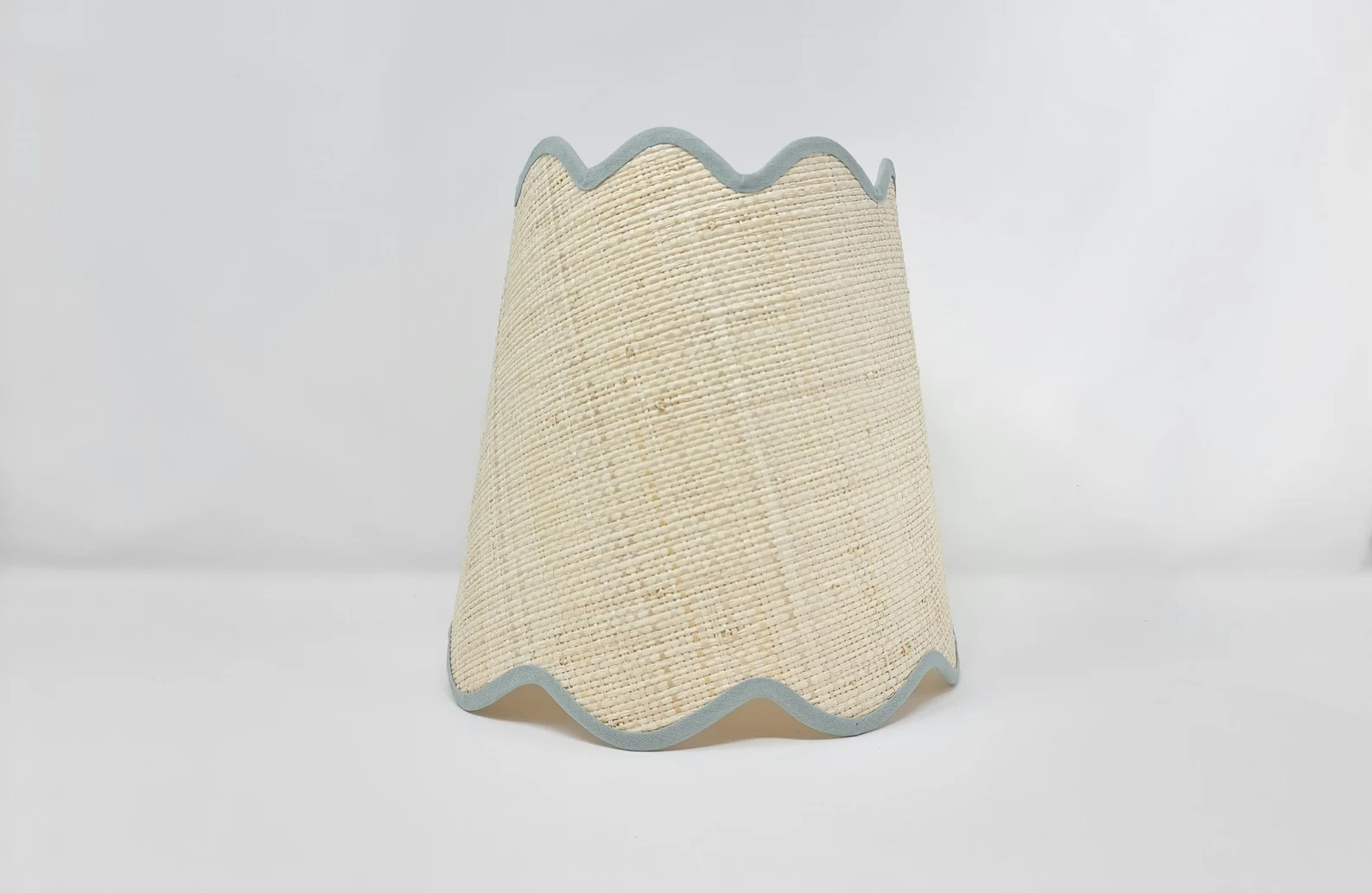 RUSTIC RAFFIA LAMPSHADE - tapered - natural - double scalloped edges - trim colours - clip on, la... | Etsy (US)