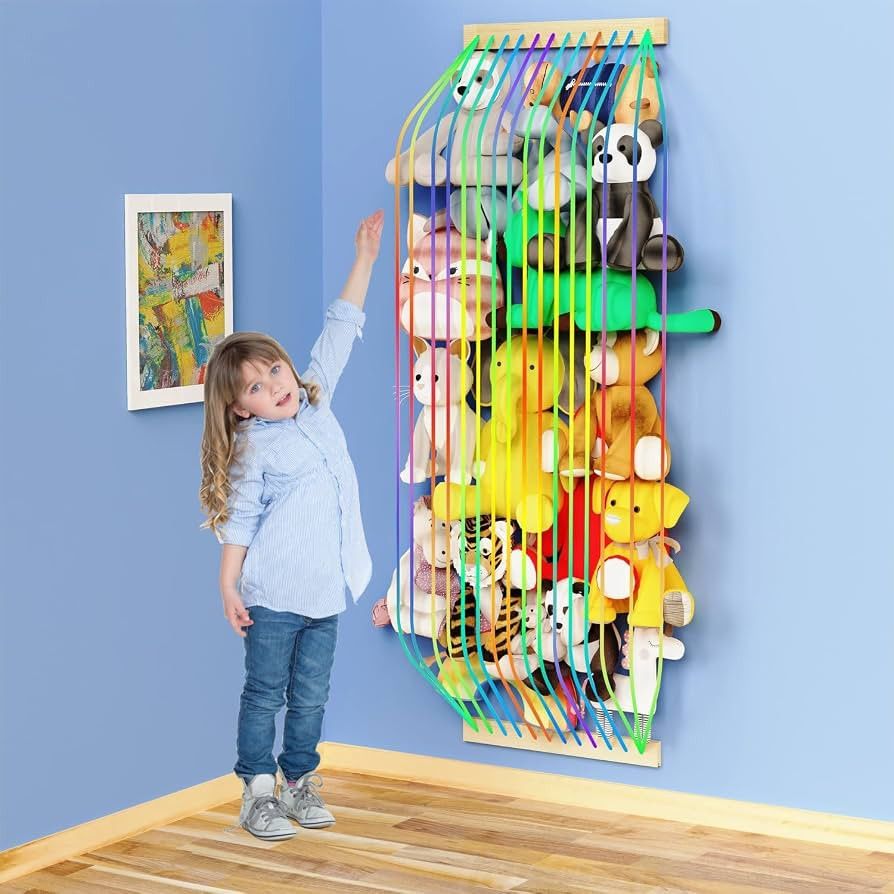 Stuffed Animal Storage Wood Soft Toy Organizer for Kids Room，Cute and Durable Wall or Door Moun... | Amazon (US)