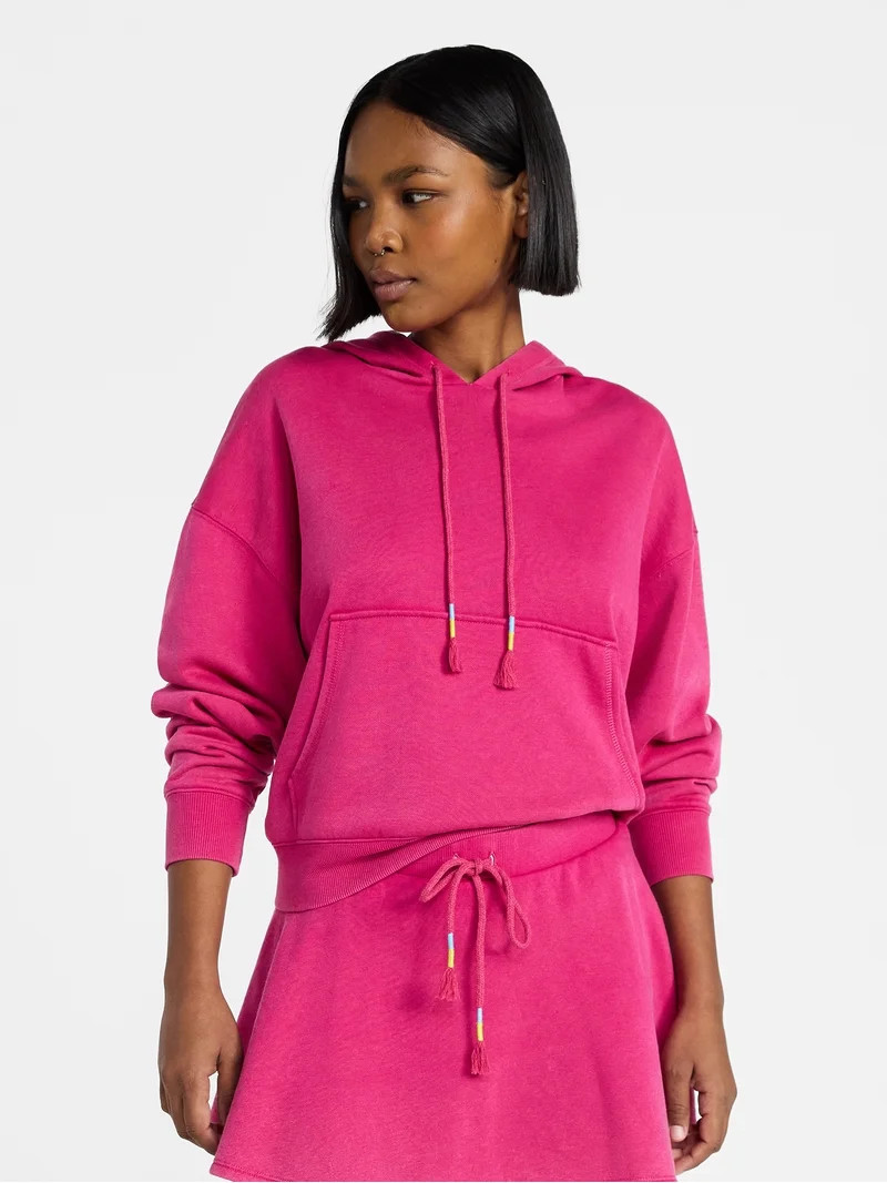 No Boundaries Washed Fleece Pullover Hoodie, Women's XXS-XXL | Walmart (US)