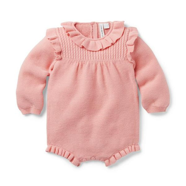 Baby Cable Knit Ruffle Sweater Romper | Janie and Jack
