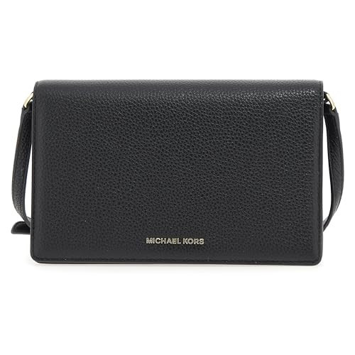 Michael Kors Jet Set Medium Flap Crossbody Bag, Gold-Tone Hardware/Black | Amazon (US)