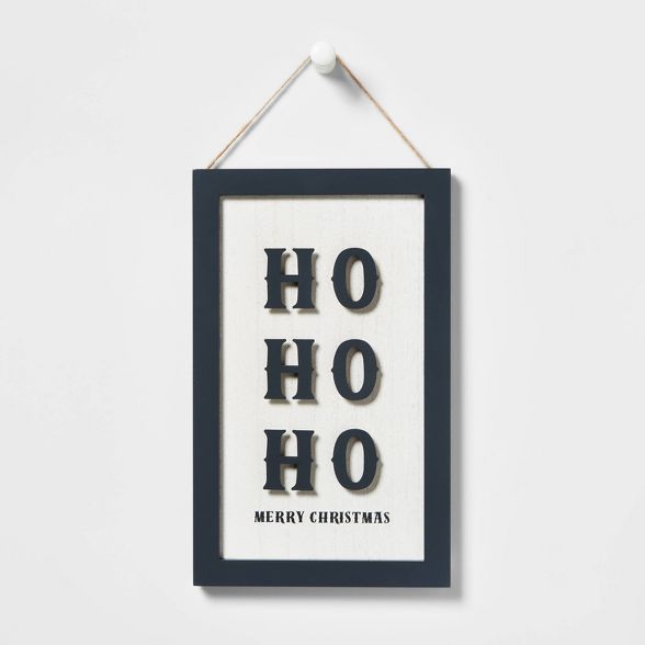 HO HO HO Hanging Sign Black/White - Wondershop™ | Target