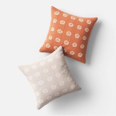Woven Pumpkin Square Throw Pillow - Threshold™ | Target