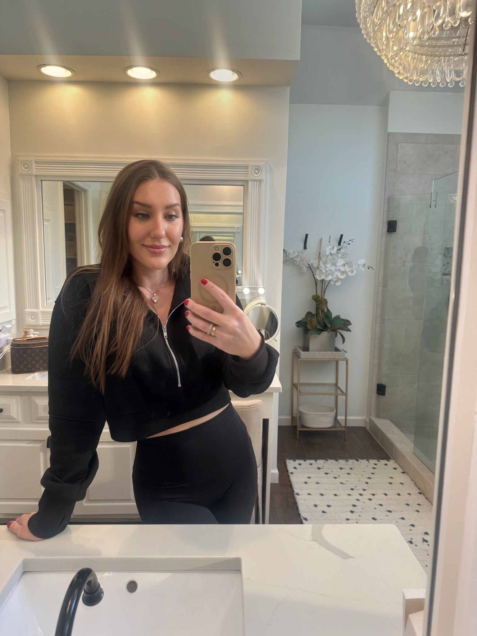 This easy everyday outfit on repeat. Comfy half zip and the best leggings. 💫 These are like magic- super shaping and smoothing in the waist and tummy area. 
Small in leggings
Medium top 

#LTKootd #LTKOver40 #LTKActive