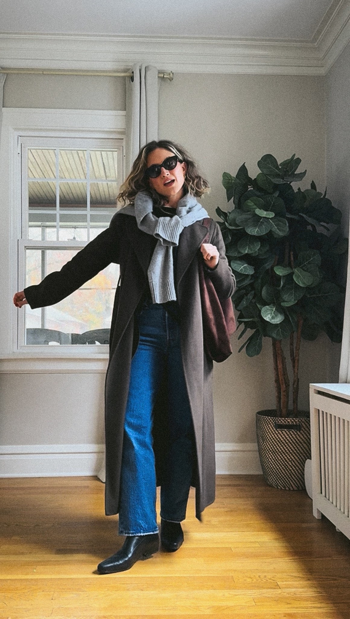 What I Wore: 11.18

Quince black sweater, XS, TTS. Levi’s denim, 25, I would size up. Mango coat, XS, TTS. Bared Footwear boots, I went up a half size to have room for socks. Quince gray sweater, XS, TTS. Gap bag. Quince sunglasses  

#LTKPetite #LTKOver40 #LTKootd