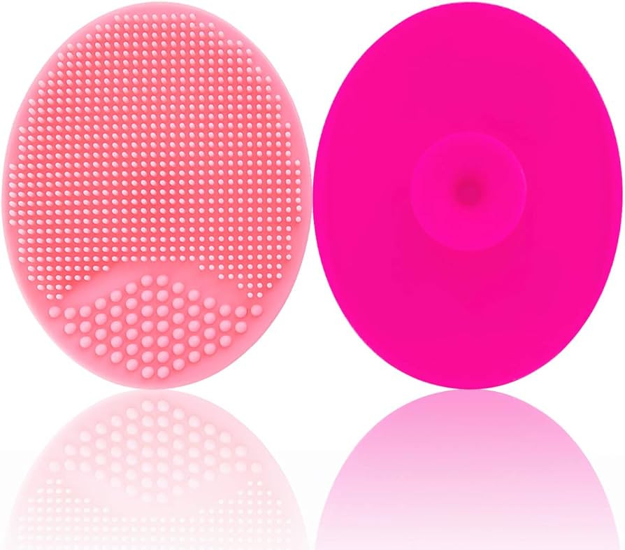 Baby Bath Silicone Cradle Cap Brush/Exfoliating and Massaging Brush/Soft Kids Washcloth (Pink + R... | Amazon (US)