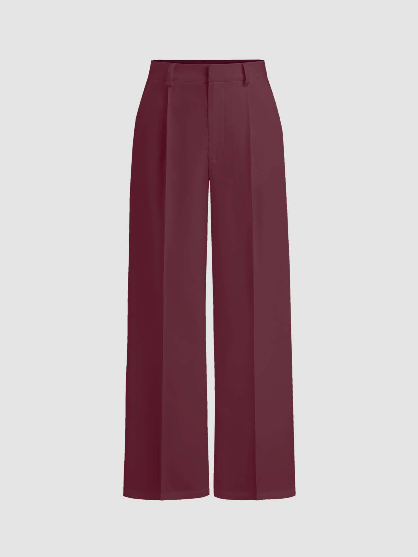 Woven Petite Mid Rise Pleated Straight Leg Pants For Exhibition Coffee Shop Work | Cider