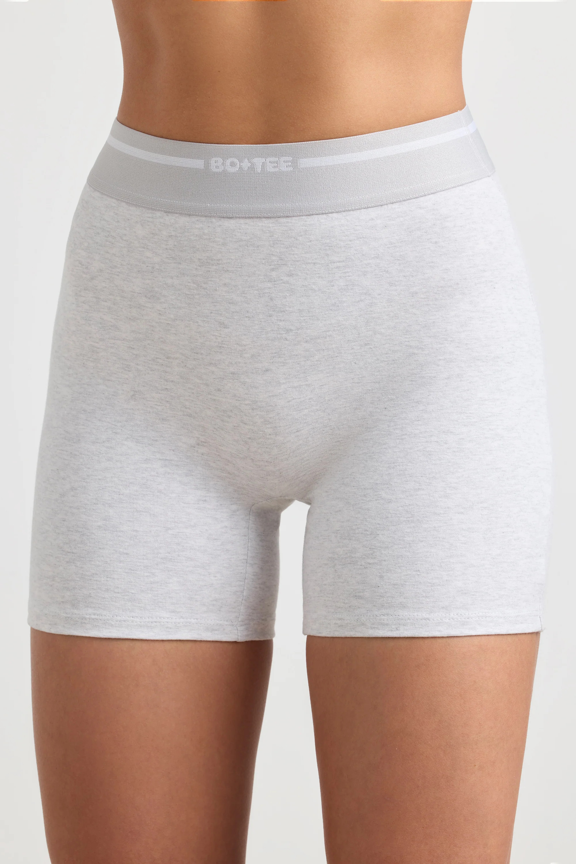 High-Waist Mini Shorts in Grey Marl | Oh Polly