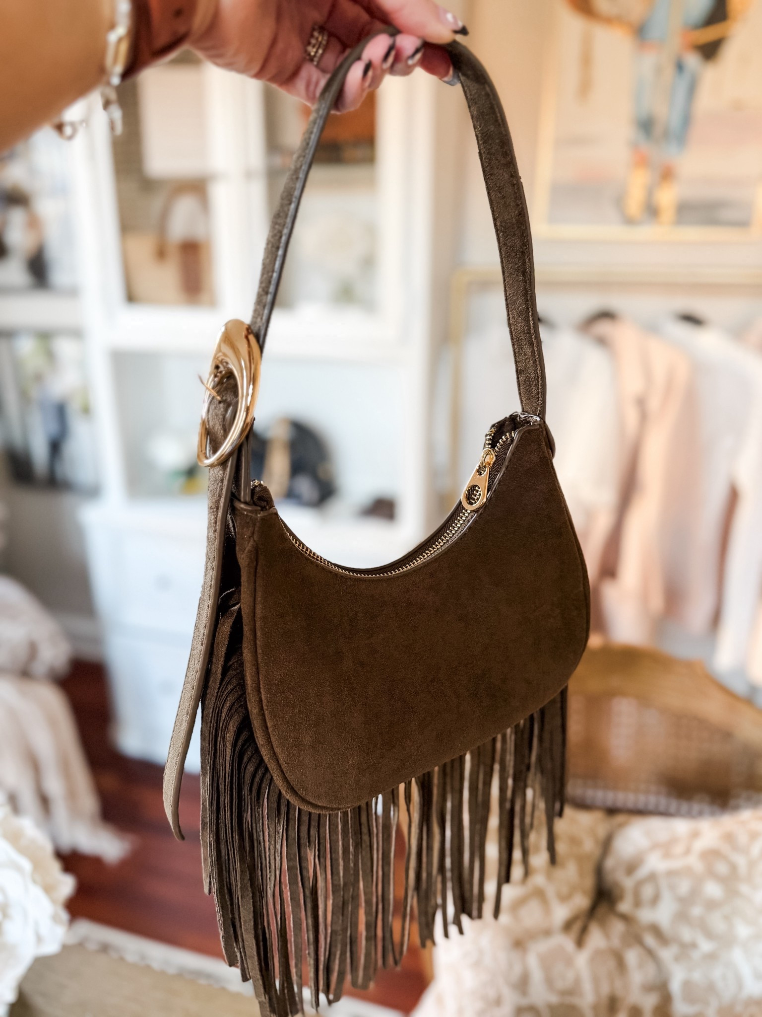 This faux suede fringe bag is 🤤
@Target 

#LTKSeasonal #LTKootd