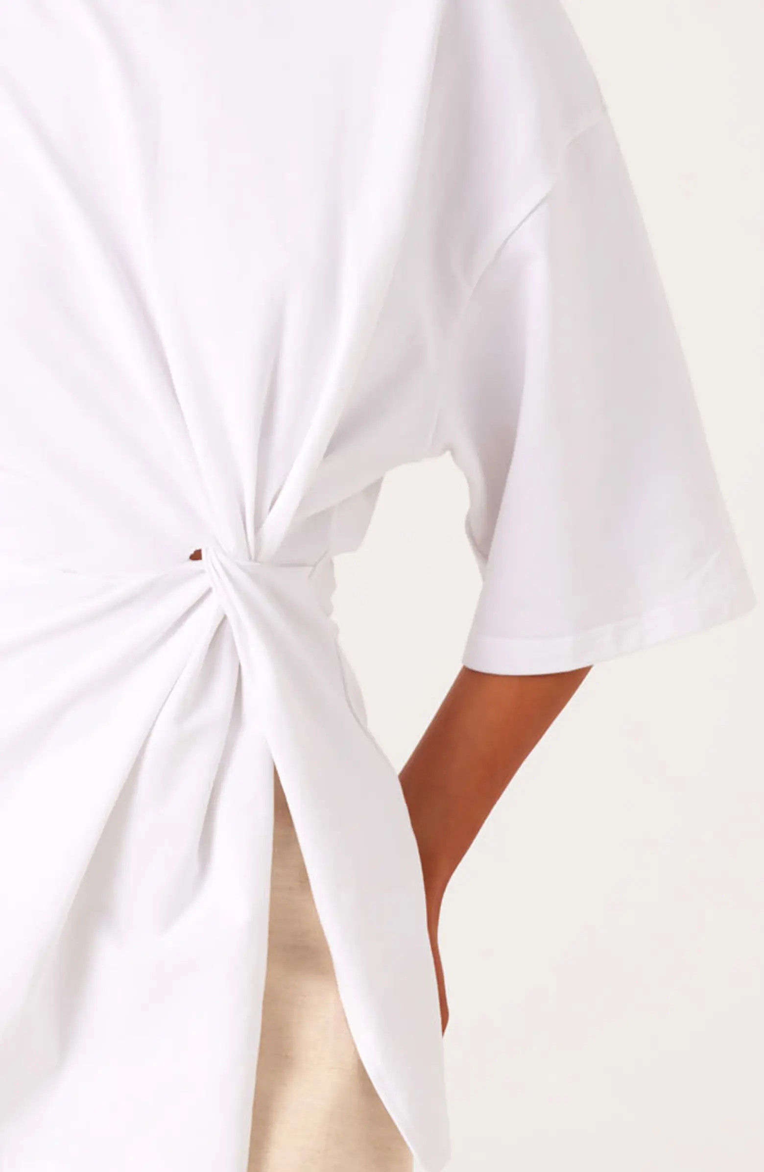 Zaira Twisted Side Knot Stretch Cotton T-Shirt | Nordstrom