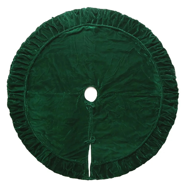 Vickerman 60" plush Emerald Green velvet Christmas tree skirt | Walmart (US)
