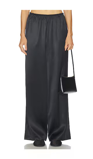 SKIMS Heavyweight Satin Wide Leg Pant in Black. - size S | Revolve Clothing (Global)