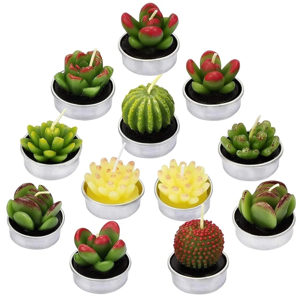 SCENTORINI Tealight Candles, Cute Cactus Candles (12 Pack) | Walmart (US)