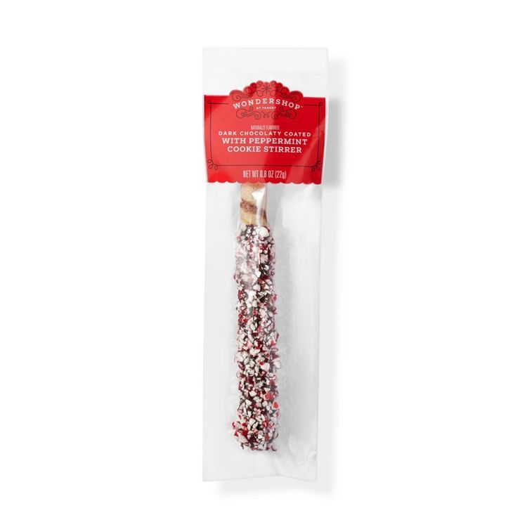 Holiday Dark Chocolaty Coated Peppermint Cookie Stirrer Stick - 0.8oz - Wondershop™ | Target