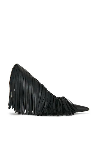Amelia Fringes Pump in Black | Revolve Clothing (Global)