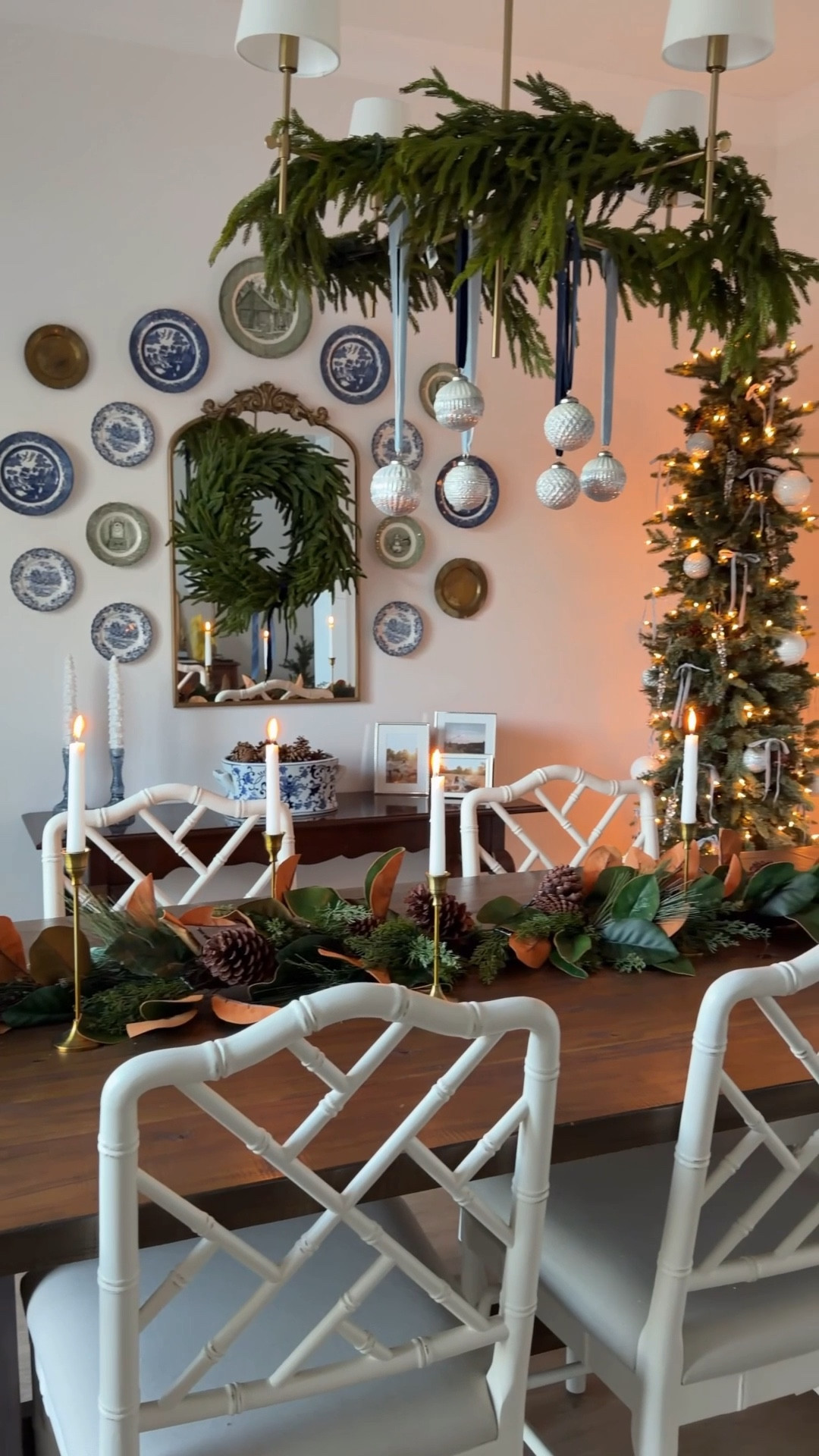 Christmas dining room tour — filled with all the pine, magnolia & plate wall classics 💙 

#LTKHome #LTKHoliday #LTKSeasonal