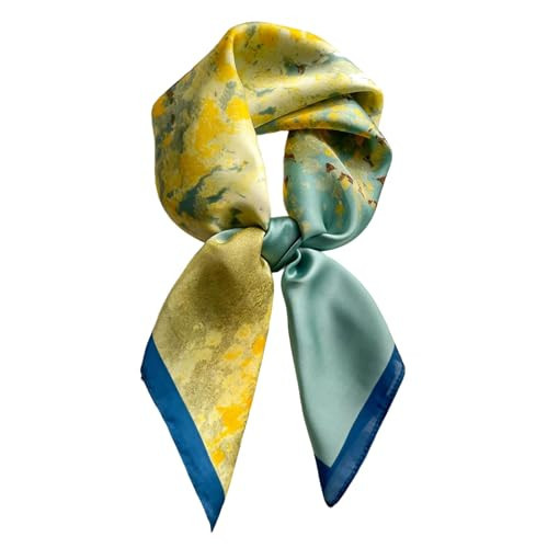 CYian Silk Feeling Scarf for Women Square Scarf Satin Head Scarves Fashion Neck Scarfs for Bag Hair Scarves Gift 27.5 × 27.5 inches,Tree Green | Amazon (US)