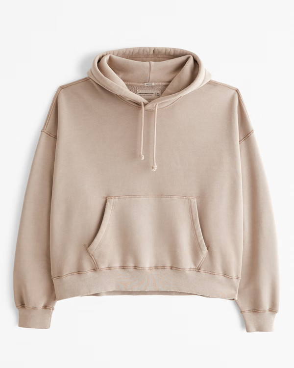 Essential Cropped Popover Hoodie | Abercrombie & Fitch (US)