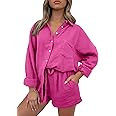 Trendy Queen Two Piece Sets For Women Summer Short Sets Beach Vcation Lounge Pajama 2 Piece Sprin... | Amazon (US)