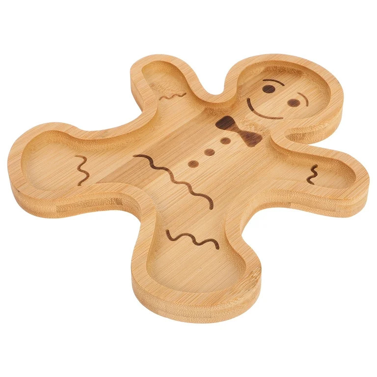 GOOHOCHY Gingerbread Man Plates Bamboo for Holiday Parties and Decorative Use 1Set | Walmart (US)