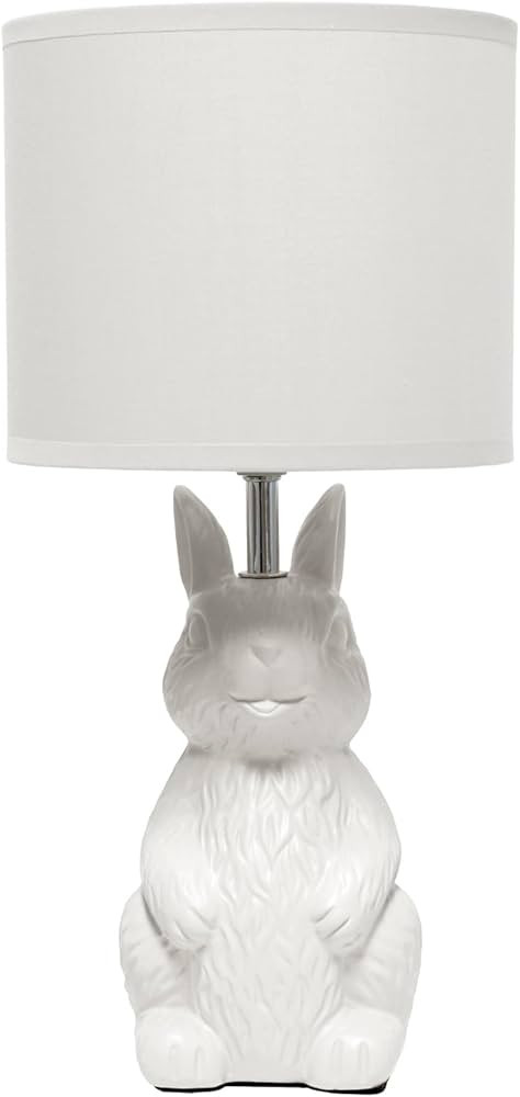 Simple Designs LT2117-WHT 16.33" Cute Wonders Whimsical Perched Bunny Rabbit Table Lamp for Home ... | Amazon (US)