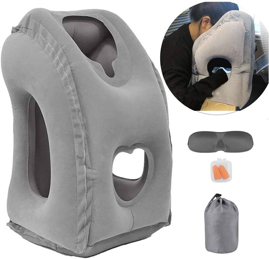 Inflatable Travel Air Pillow for Sleeping to Avoid Neck and Shoulder Pain, Comfortably Support He... | Amazon (US)