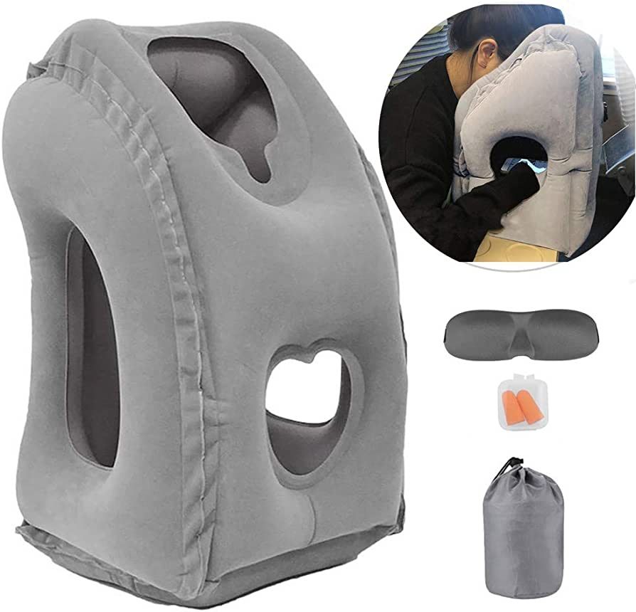 Inflatable Travel Pillow for Airplane, inflatable Neck Air Pillow for Sleeping to Avoid Neck and ... | Amazon (US)