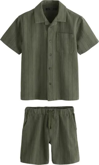 NEXT Kids' Textured Camp Shirt & Shorts Set | Nordstrom | Nordstrom