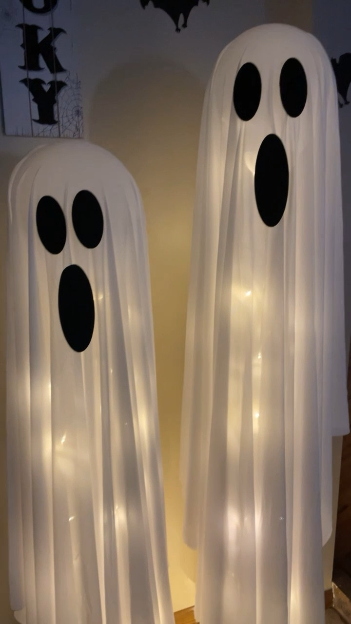 Obsessing over these cute light upghosts. I was initially wanting the ones from Pottery Barn, but instead of spending $149 I found this set of two on Amazon for only $36 and they are very similar to the other ones. Super easy to assemble and my kids are absolutely in love with them.👻

Lit ghosts, Halloween decor, spooky decor, front porch decor, light up ghosts, pottery barn dupe

#LTKSeasonal #LTKHome #LTKHalloween