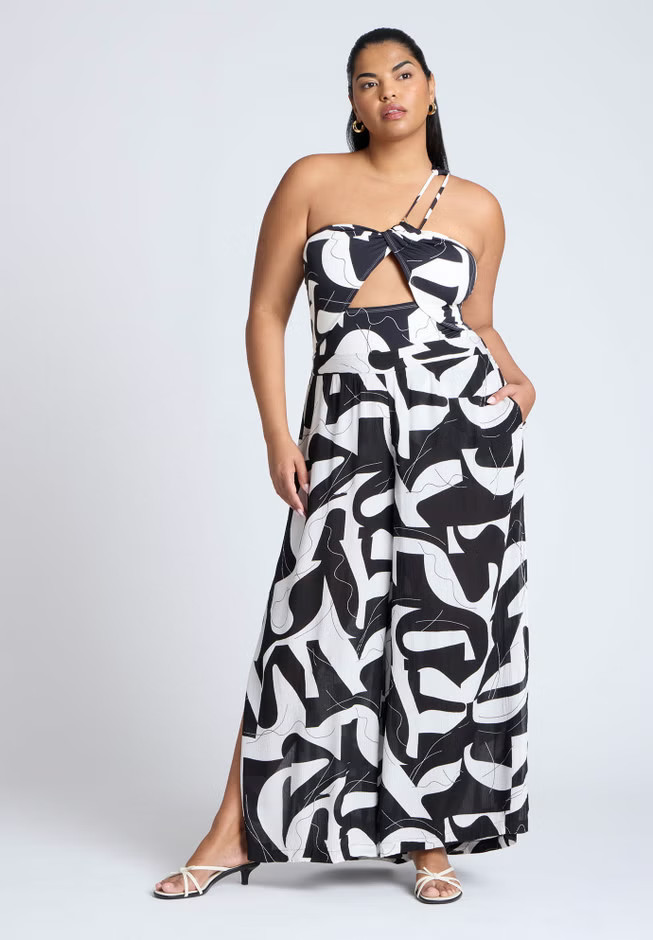 Printed Cover-Up Bottom With Slits | Eloquii