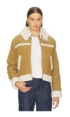 AMO Denim Betty Shearling Jacket in Cumin from Revolve.com | Revolve Clothing (Global)