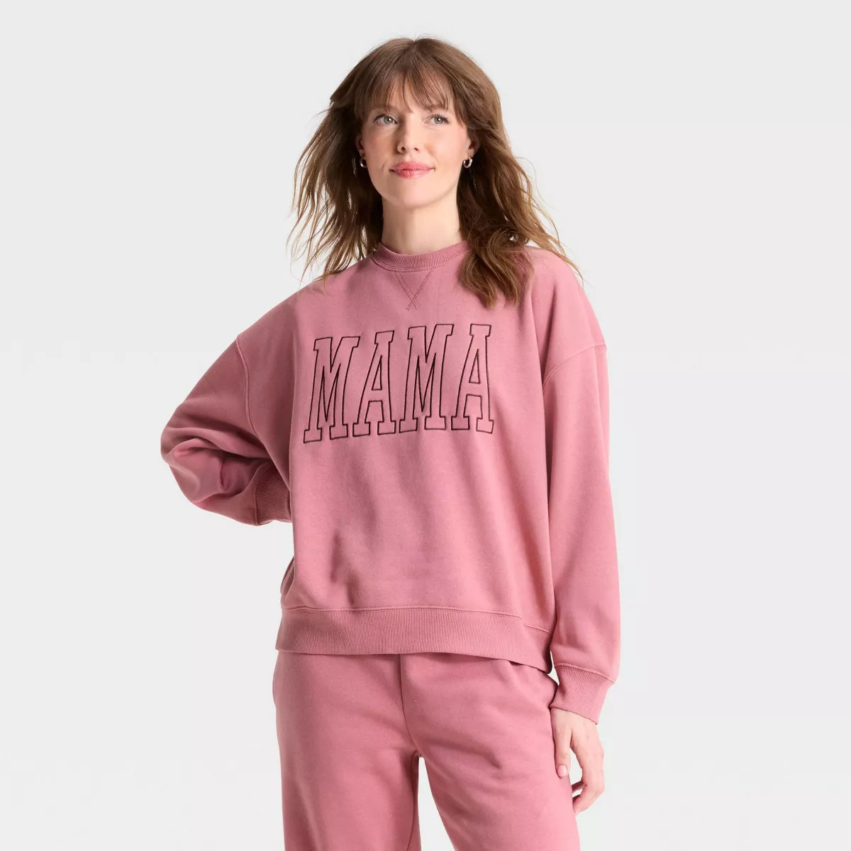 Women's Mother's Day "Mama" Graphic Sweatshirt - Pink S | Target