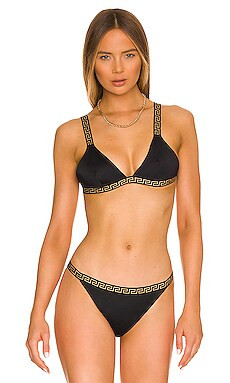 VERSACE Triangle Bikini Top in Black from Revolve.com | Revolve Clothing (Global)