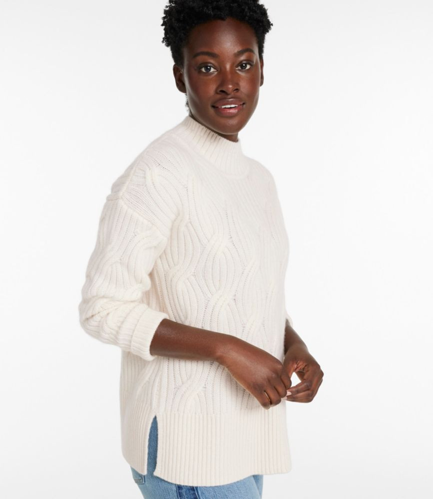 Women's Signature Premium Cashmere Cable Sweaters, Mockneck | L.L. Bean