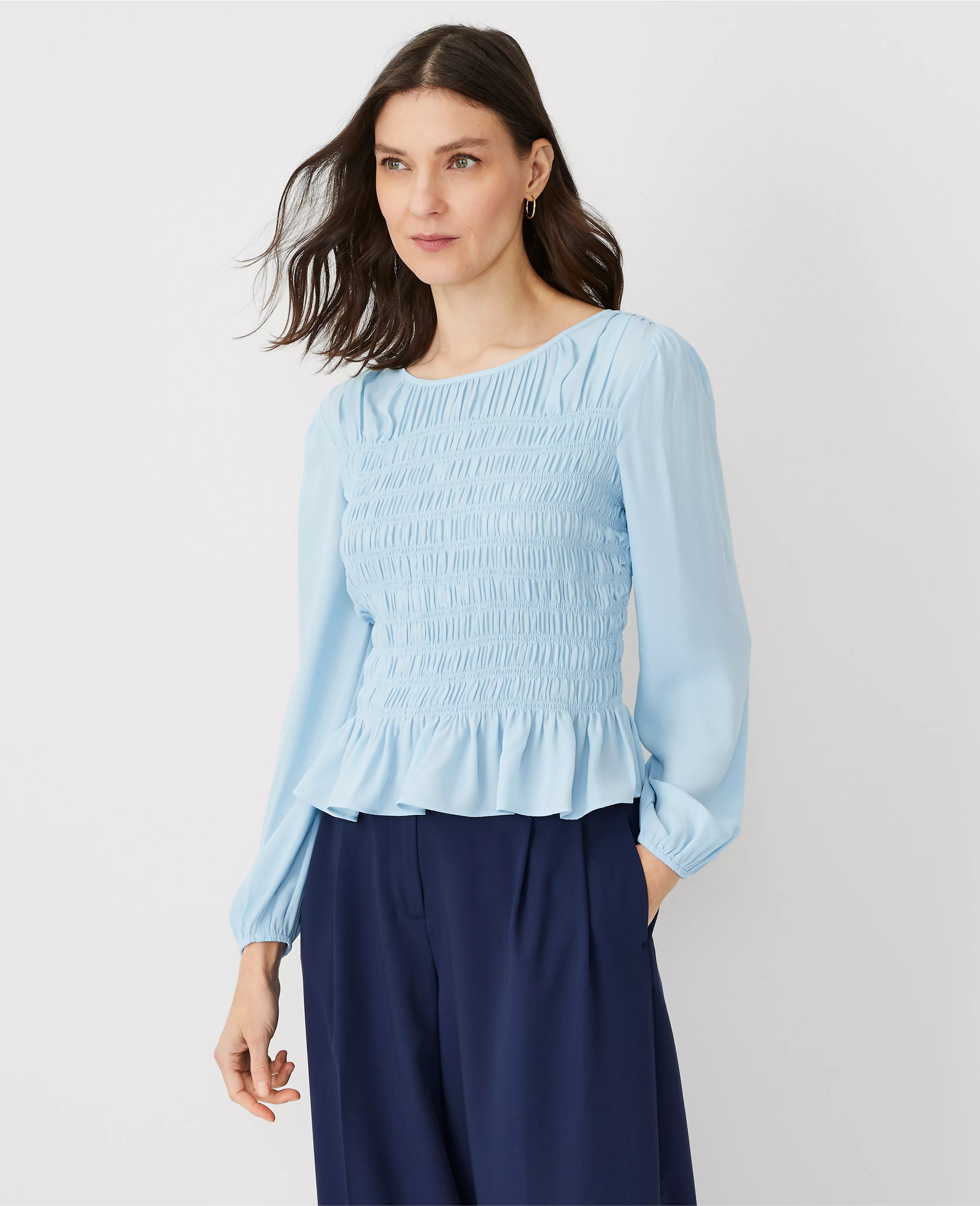 Smocked Peplum Blouse | Ann Taylor (US)