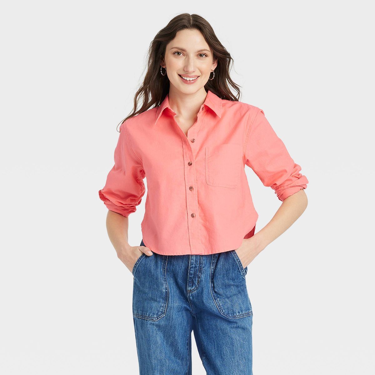 Women's Long Sleeve Collared Button-Down Shirt - Universal Thread™ | Target