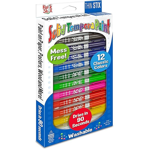 The Pencil Grip Kwik Stix Paint Pens, Solid Tempera Paint Pens, Super Quick Drying TPG-602, 12 Count | Amazon (US)